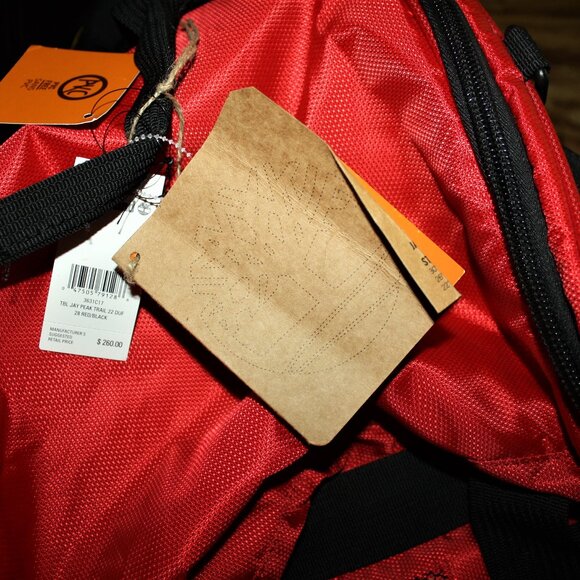 Timberland duffle bag - Jay Peak Trail 22inch duffle Red/Black - Picture 3 of 5